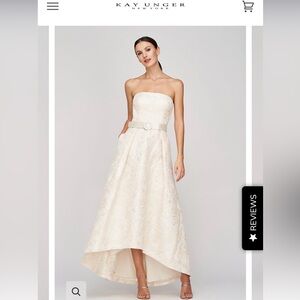 Kay Unger Ivory High-Low Dress Sz 0